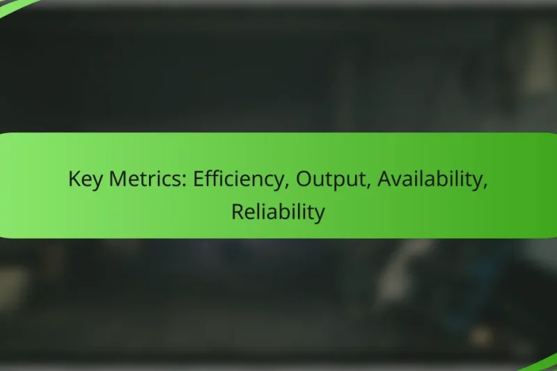 Key Metrics: Efficiency, Output, Availability, Reliability