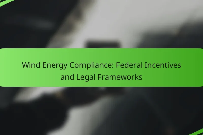 Wind Energy Compliance: Federal Incentives and Legal Frameworks