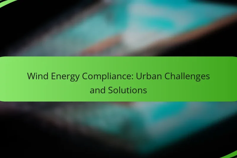 Wind Energy Compliance: Urban Challenges and Solutions