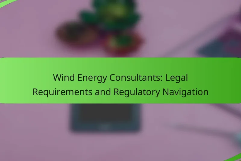 Wind Energy Consultants: Legal Requirements and Regulatory Navigation