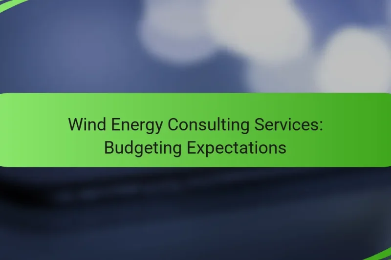Wind Energy Consulting Services: Budgeting Expectations