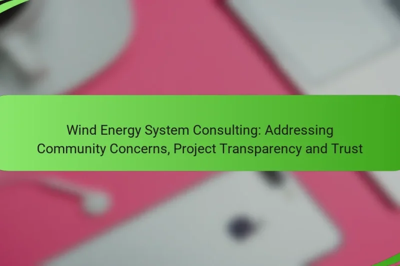 Wind Energy System Consulting: Addressing Community Concerns, Project Transparency and Trust