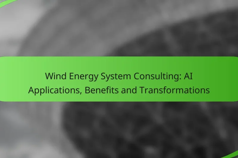 Wind Energy System Consulting: AI Applications, Benefits and Transformations