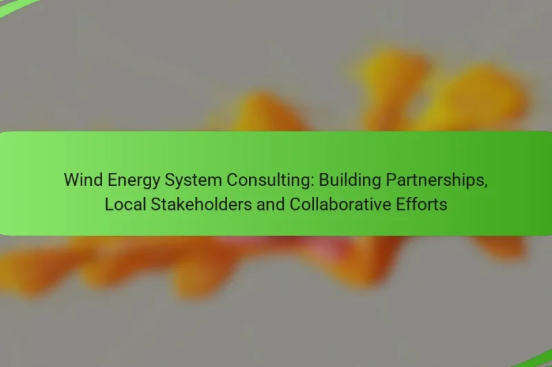 Wind Energy System Consulting: Building Partnerships, Local Stakeholders and Collaborative Efforts