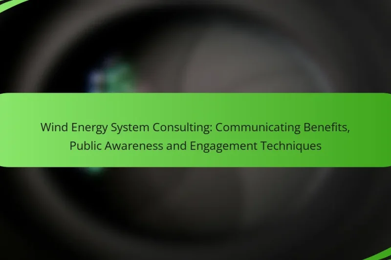 Wind Energy System Consulting: Communicating Benefits, Public Awareness and Engagement Techniques