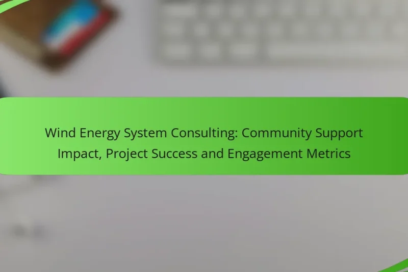 Wind Energy System Consulting: Community Support Impact, Project Success and Engagement Metrics