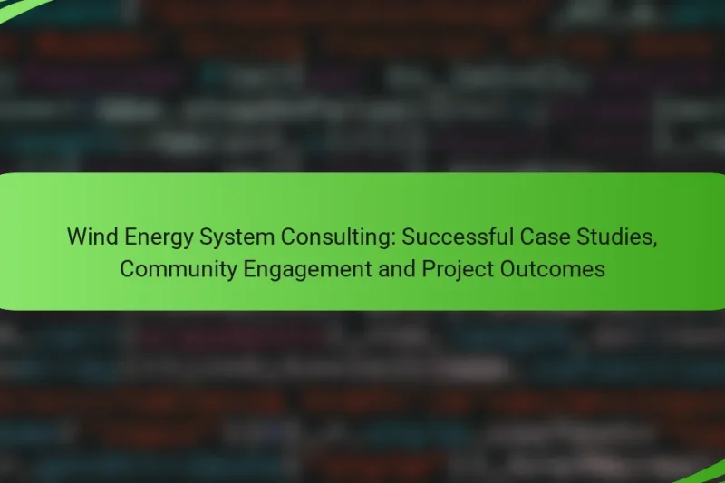 Wind Energy System Consulting: Successful Case Studies, Community Engagement and Project Outcomes