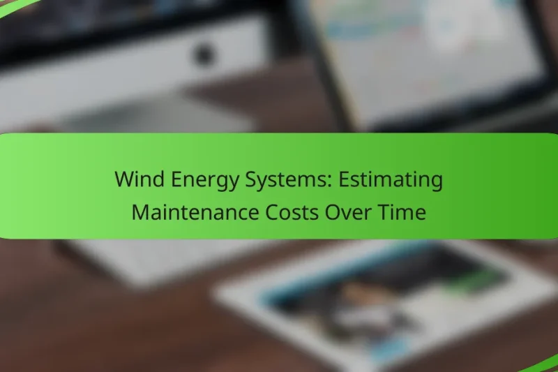 Wind Energy Systems: Estimating Maintenance Costs Over Time