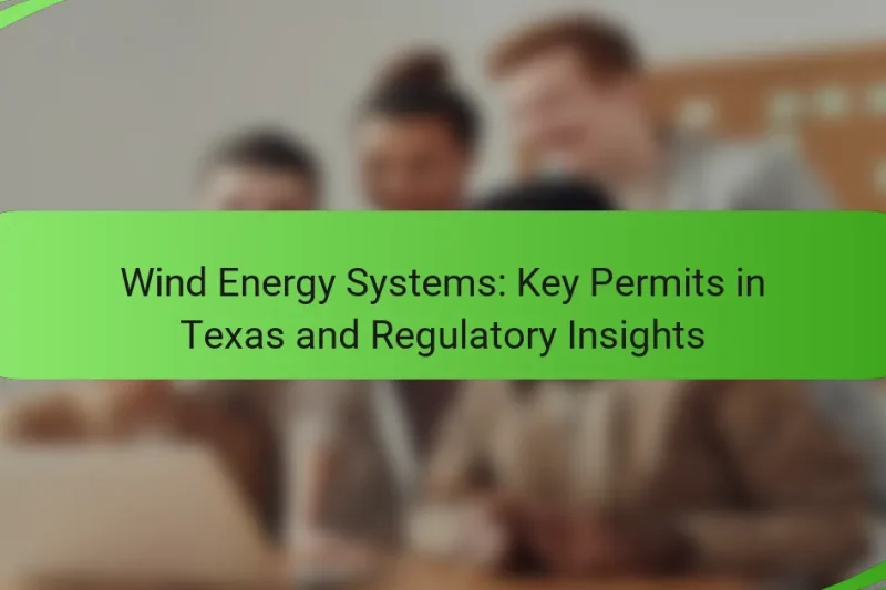 Wind Energy Systems: Key Permits in Texas and Regulatory Insights