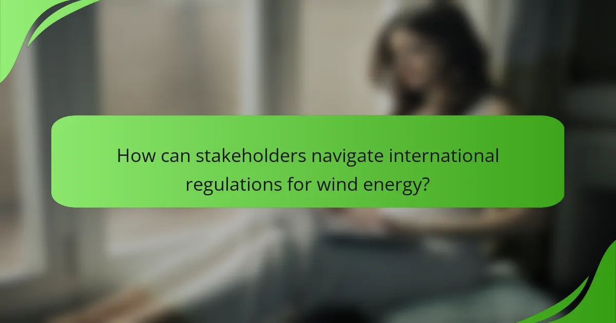 How can stakeholders navigate international regulations for wind energy?