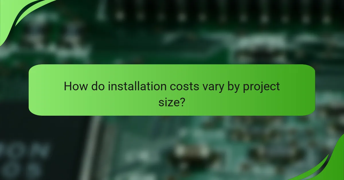 How do installation costs vary by project size?