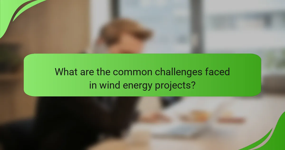 What are the common challenges faced in wind energy projects?