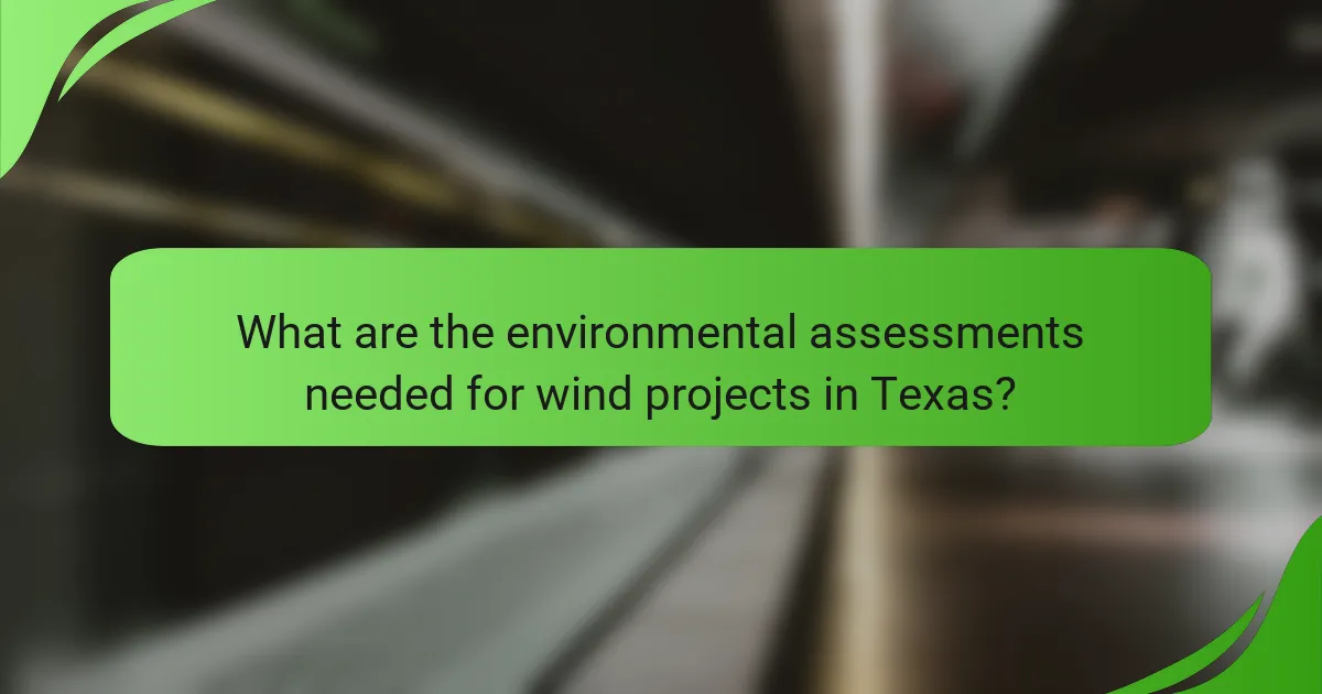 What are the environmental assessments needed for wind projects in Texas?